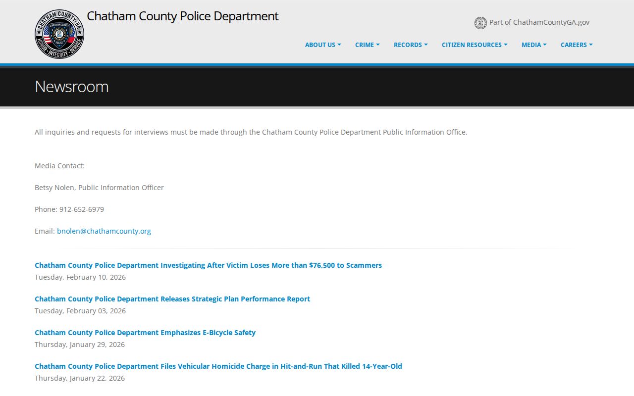Chatham County Sheriff's Street Operations warrant-service information
