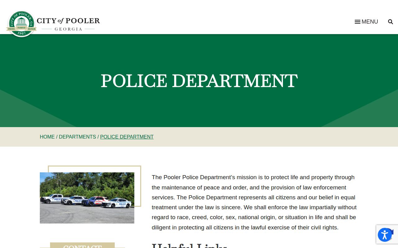 Pooler Police Department official records and public-safety page